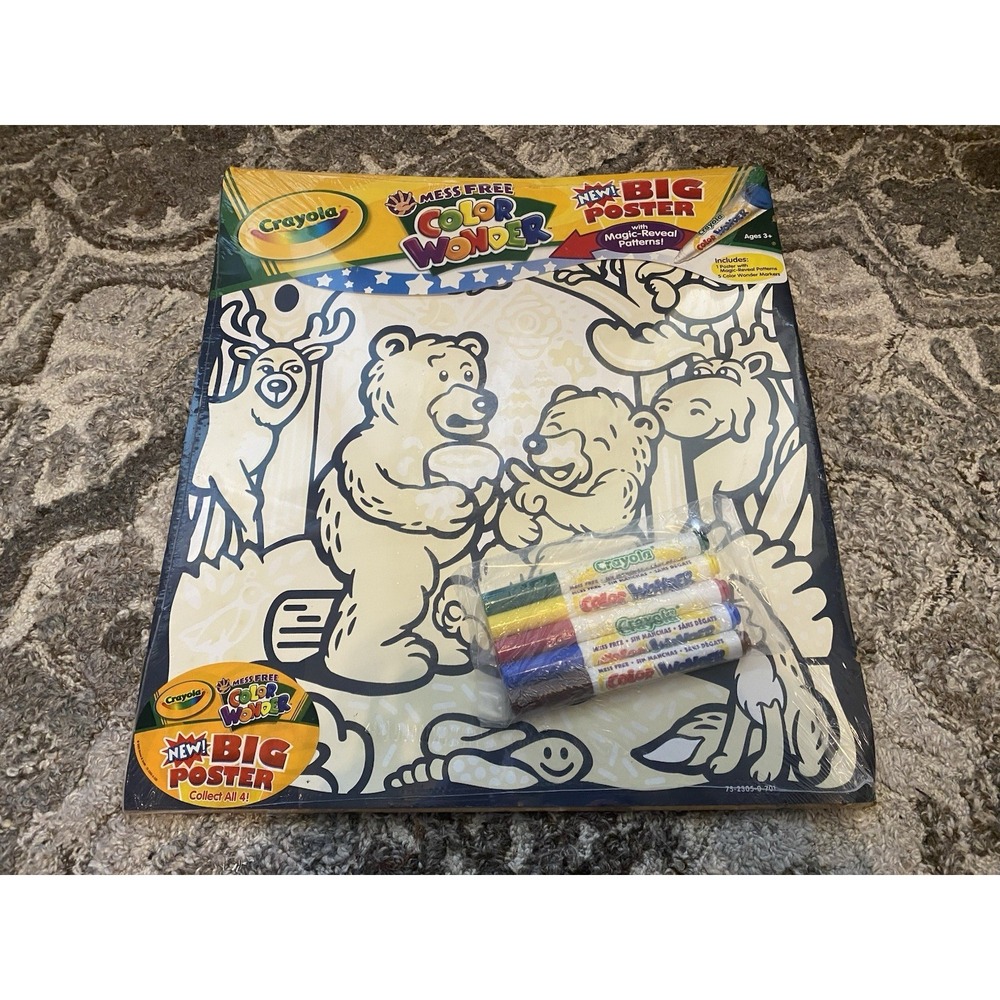Vtg Crayola Color Wonder Poster Rare HTF Collectible NEW Binney And Smith Bears